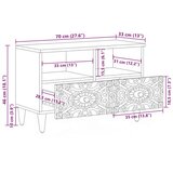 TV ormar s pohranom Bijelo 70 x 33 5 x 46 cm Čvrsto drvo manga - Bijelo | shoptok.hr