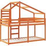 Krevet na kat s krovom voštano smeđi 90x200 cm masivna borovina | shoptok.hr