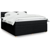 vidaXL Box spring postelja z vzmetnico črna 180x200 cm blago | Shoptok.si