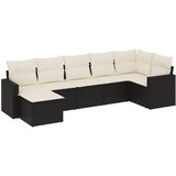  7-dijelni set vrtnih sofa od poliratana s jastucima crni | shoptok.hr