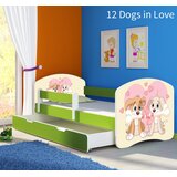 Otroška postelja ACMA z motivom, stranska zelena + predal 180x80 cm 12 Dogs in Love | Shoptok.si