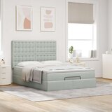  Otomanski krevet s madracima i LED 140x190 cm baršunasti | shoptok.hr