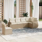 Maison Chic Seti vrtnega pohištva - Vrtna garnitura - Vrtni pohištvo set 6-delna z blazinami bež poli ratan, (21813617) | Shoptok.si