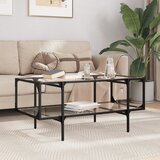 vidaXL Stolić s prozirnom staklenom površinom 98,5x50x45 cm čelik | shoptok.hr