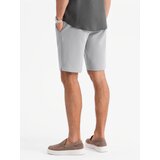 Ombre Men's SLIM FIT structured knit shorts - light grey Cijene