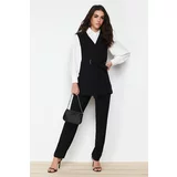 Trendyol Black Accessory Detail Woven Fabric Vest Trousers Bottom Top Set