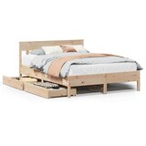 Maison Chic Posteljni okvir - Dvoposteljna postelja - Zakonska postelja brez vzmetnice 135x190 cm trdna borovina-J10640, (21761357) | Shoptok.si