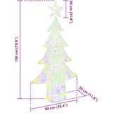  Božićno drvce s 240 LED svjetlima Šareni 180 cm Akril | Eponuda.com