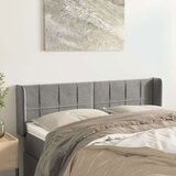  Uzglavlje s ušima svjetlosivo 147x16x78/88 cm baršunasto | shoptok.hr