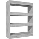 Maison Chic Knjižna omara - Knjižni regal siva sonoma hrast 80x30x103 cm, (21723435) Cene