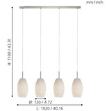 Eglo Batista 3 visilica/4, e27, d-720, nikl-mat/bijela | shoptok.hr