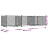  Pasji boks z vrati siv 6x2x1,5 m pocinkano jeklo | Shoptok.si