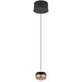 Trio Select Črna/bakrena LED viseča svetilka s kovinskim senčnikom ø 15,5 cm Orbit –