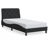 Furnova Posteljni okvir z vzglavjem črn 90x200 cm žamet, (21940434) | Shoptok.si