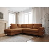 Miuform Narančasta/smeđa sklopiva kutna garnitura od samta (s lijevim kutom) Lofty Lilly – | shoptok.hr