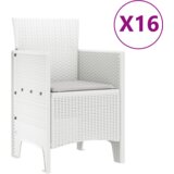  Komplet za jedilnico v vrtu 17 pcs Bela Polt rattan | Shoptok.si
