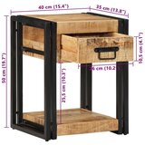 vidaXL Nočna omarica 40x35x50 cm Masivni neobdelan les Mango | Shoptok.si