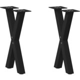 vidaXL noge kavne mize v obliki črke x 2 kosa črna 38x(42-43) cm jeklo Cene