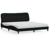  Postelja z vzmetnico črna 180x200 cm blago | Shoptok.si