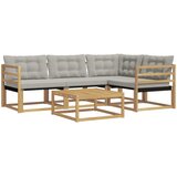  Set vanjskih sofa 5 kom. Bijela i svjetlosiva | shoptok.hr