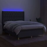  Box spring postelja z vzmetnico LED temno siva 140x200 cm blago, (20726577) | Shoptok.si