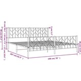 Metalni okvir kreveta uzglavlje i podnožje crni 193x203 cm | shoptok.hr