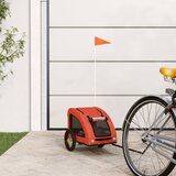Prikolica za bicikl za ljubimce narančasta od tkanine i željeza | shoptok.hr