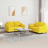  2-dijelni set sofa s jastucima svjetložuti od tkanine | shoptok.hr