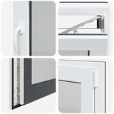  Okno za klet RISOR 80 x 50 cm PVC in steklo Antracit, (5000215157) | Shoptok.si