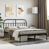 vidaXL Metalni okvir za krevet s uzglavljem crni 140x190 cm Cijene