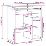  Radni stol siva boja betona 80 x 45 x 74 cm konstruirano drvo | shoptok.hr
