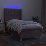  Box spring s madracem LED smeđesivi 90x200 cm tkanina | shoptok.hr