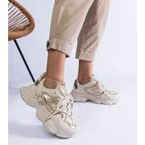 Gemre Beige Women's Sports Sneakers on a Chunky Sole Lien | shoptok.hr