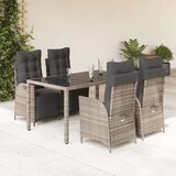  5-dijelni vrtni blagovaonski set sivi od poliratana | shoptok.hr