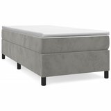  Okvir za krevet s oprugom svjetlosivi 100x200 cm baršunasti | Shoptok.si