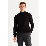 ALTINYILDIZ CLASSICS Men's Black Anti-Pilling Standard Fit Normal Cut Half Turtleneck Knitwear Sweater. Cene