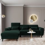 ELTAP Tamno zelena baršunasti sklopiva/s prostorom za odlaganje kutna garnitura (s lijevim kutom/s ležaljkom) Foble – | shoptok.hr