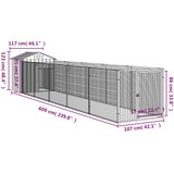  Kućica za pse s krovom antracit 117x609x123 cm pocinčani čelik | Shoptok.si