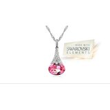 Ogrlica Water Drop ogrlica s privjeskom kristala u ljubičastoj boji | shoptok.hr