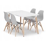 Modern Home MILANO STO 120x80 cm + Milano set 4 stolice SVETLO SIVA