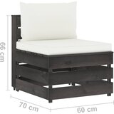  Modularna srednja sofa s jastucima od sivo impregniranog drva Krema | shoptok.hr