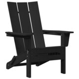 vidaXL Zložljivi stoli Adirondack 2 kosi Črna 74.5x80.5x90 cm HDPE | Shoptok.si