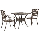  3-delni vrtni bistro set bronasta lita aluminij, (22015605) | Shoptok.si