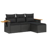  4-dijelni set vrtnih sofa od poliratana s jastucima crni | shoptok.hr