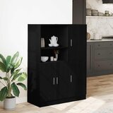  2-dijelni set kuhinjskih ormarića od crnog konstruiranog drva | shoptok.hr