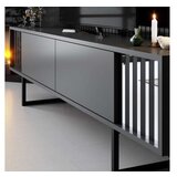 Hanah home TV polica Chrome Line Anthracite Black
