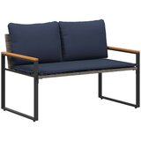  Klupa s jastukom Siva i tamnoplava 115 x 65 x 72 cm Ratan | shoptok.hr