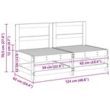 Srednji kauč za vrt Masivna borovina Vosak Smeđa - Smolasto smeđe drvo armless loveseat | shoptok.hr