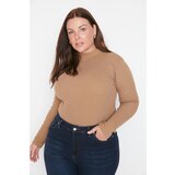 Trendyol Curve Mink Stand Collar Bodycon Knitted Blouse | Shoptok.si