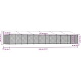  Kavez za pse s krovom i vratima sivi 12x2x2 m pocinčani čelik | shoptok.hr